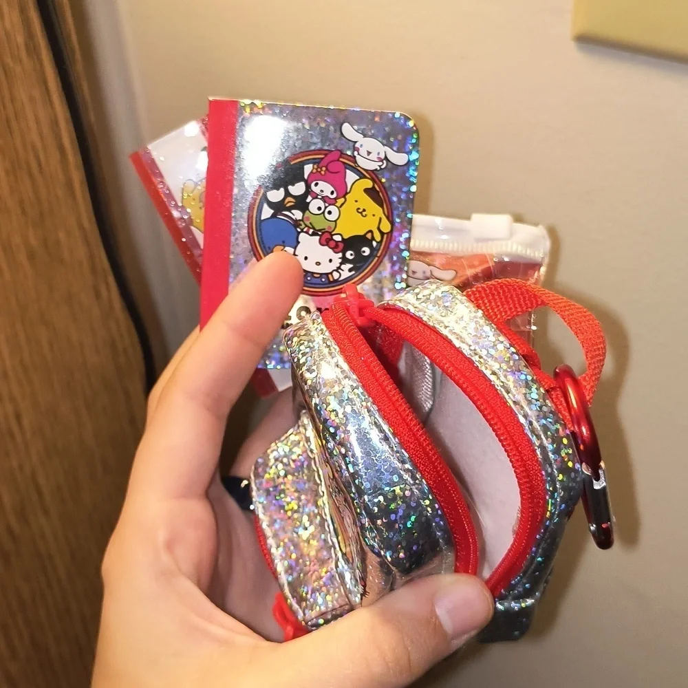 Sanrio Silver Glitter Mini Backpack with Rainbow